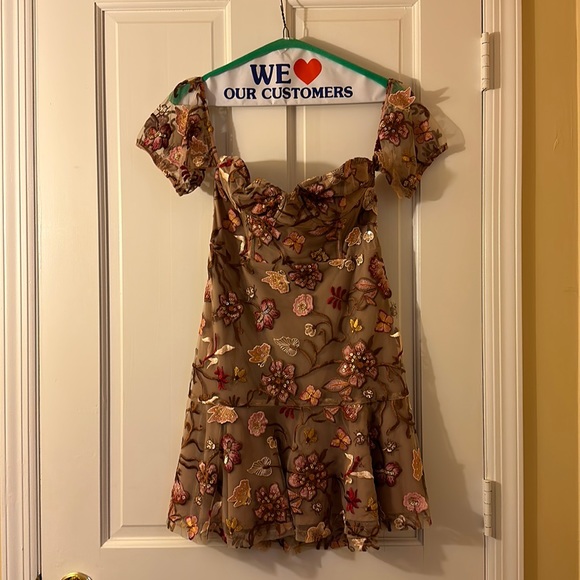 For Love & Lemons Botanic Butterflies Bustier Mini Dress - Picture 1 of 10